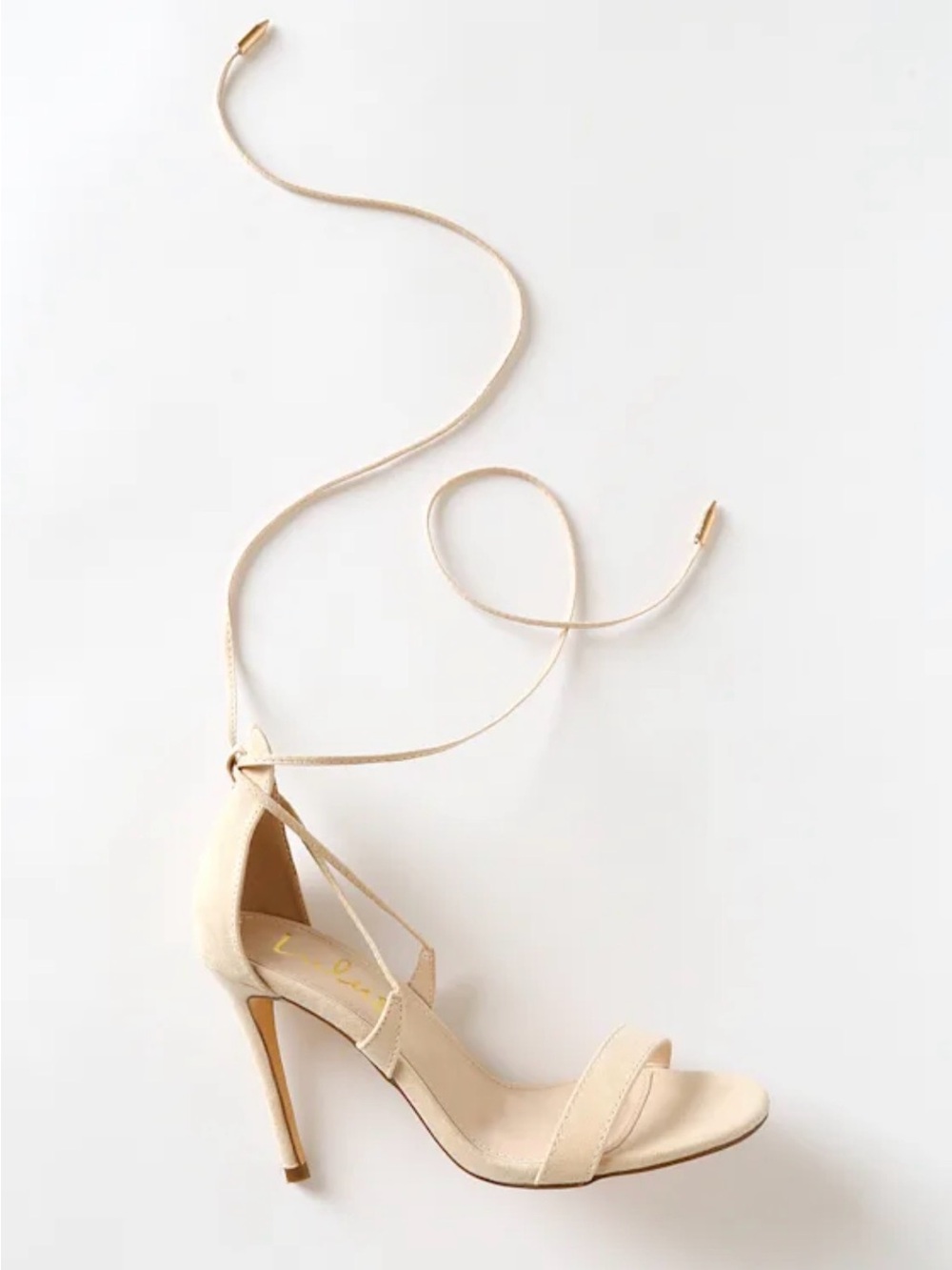 ✨NWOT✨ Lulus Aimee Natural Suede Lace-up Heels Beige - Size 6.5